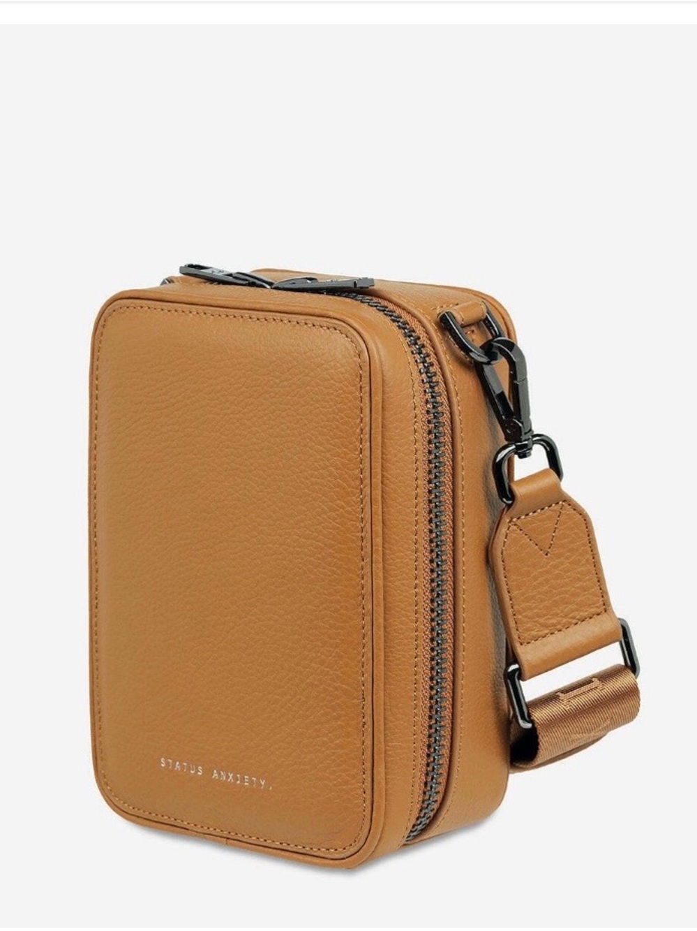 Status Anxiety- Good Life Leather Crossbody Bag- Tan